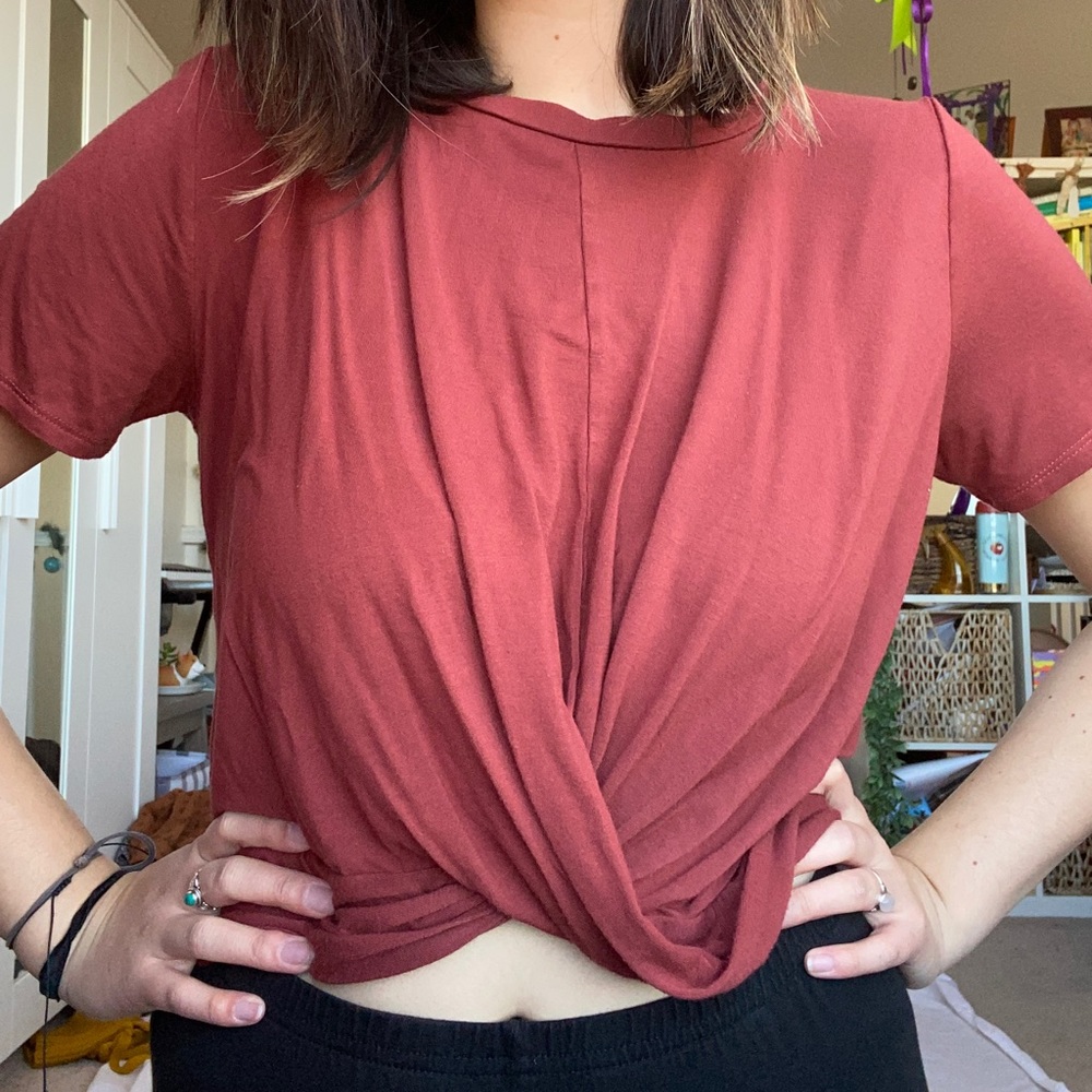 Red crop top